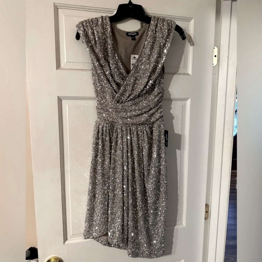 Express High Low Sequin Dress Size Small Stretchy